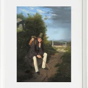 Jörgen Roed – Ein Künstler ruht am Straßenrand 1832 | Giclée Kunstdruck gerahmt