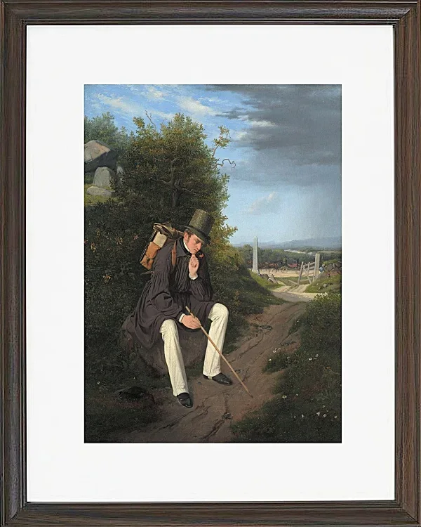 Jörgen Roed – Ein Künstler ruht am Straßenrand 1832 | Giclée Kunstdruck gerahmt