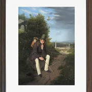 Jörgen Roed – Ein Künstler ruht am Straßenrand 1832 | Giclée Kunstdruck gerahmt