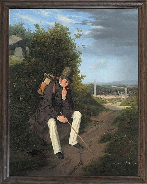 Jörgen Roed – Ein Künstler ruht am Straßenrand 1832 | Giclée Kunstdruck gerahmt