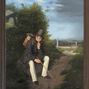 Jörgen Roed – Ein Künstler ruht am Straßenrand 1832 | Giclée Kunstdruck gerahmt