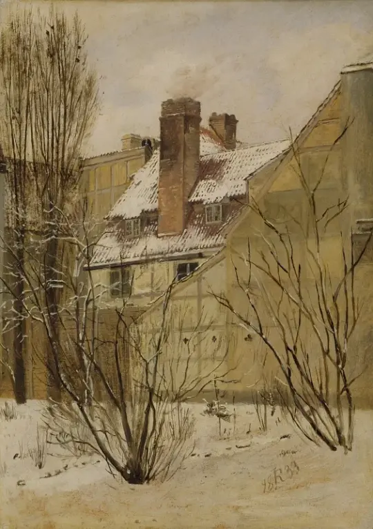Jørgen Roed | From Collin’s Garden in Copenhagen - 1833 | Indrammet kunsttryk | Danmarks Guldalder | formida