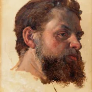 Jörgen Roed – Ein bärtiger Mann 1841 | Giclée Kunstdruck gerahmt