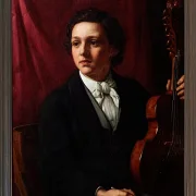 Jörgen Roed – Eine junge Musikerin mit ihrer Geige 1854 | Giclée Kunstdruck gerahmt