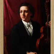 Jörgen Roed – Eine junge Musikerin mit ihrer Geige 1854 | Giclée Kunstdruck gerahmt