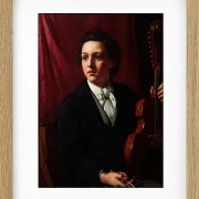 Jörgen Roed – Eine junge Musikerin mit ihrer Geige 1854 | Giclée Kunstdruck gerahmt