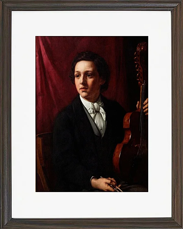 Jörgen Roed – Eine junge Musikerin mit ihrer Geige 1854 | Giclée Kunstdruck gerahmt