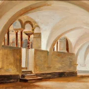 Jörgen Roed – Italienischer Innenhof 1833 | Giclée Kunstdruck gerahmt