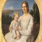 Jörgen Roed | Maria Lehmann mit Tochter Margrethe - 1847 | Gerahmter Kunstdruck | Goldenes Zeitalter Dänemark | formida