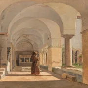Jörgen Roed – Kreuzgang von San Lorenzo fuori le mura, Rom 1837 | Giclée Kunstdruck gerahmt