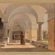 Jörgen Roed – Kreuzgang von San Lorenzo fuori le mura, Rom 1837 | Giclée Kunstdruck gerahmt