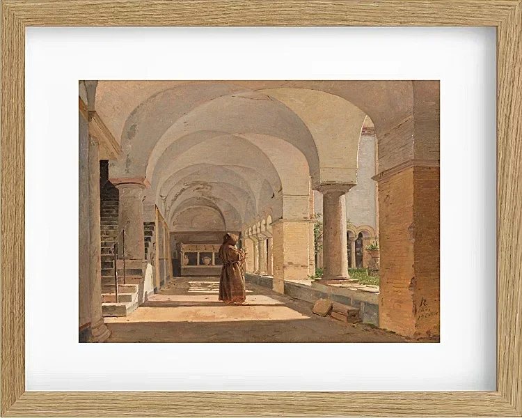 Jörgen Roed – Kreuzgang von San Lorenzo fuori le mura, Rom 1837 | Giclée Kunstdruck gerahmt