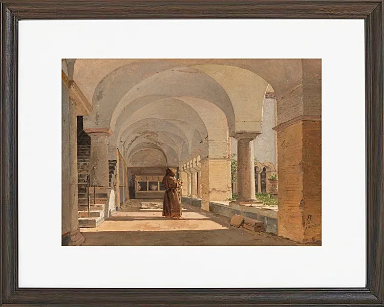 Jörgen Roed – Kreuzgang von San Lorenzo fuori le mura, Rom 1837 | Giclée Kunstdruck gerahmt