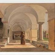 Jörgen Roed – Kreuzgang von San Lorenzo fuori le mura, Rom 1837 | Giclée Kunstdruck gerahmt