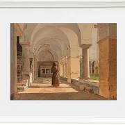Jörgen Roed – Kreuzgang von San Lorenzo fuori le mura, Rom 1837 | Giclée Kunstdruck gerahmt
