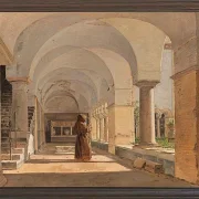 Jörgen Roed – Kreuzgang von San Lorenzo fuori le mura, Rom 1837 | Giclée Kunstdruck gerahmt