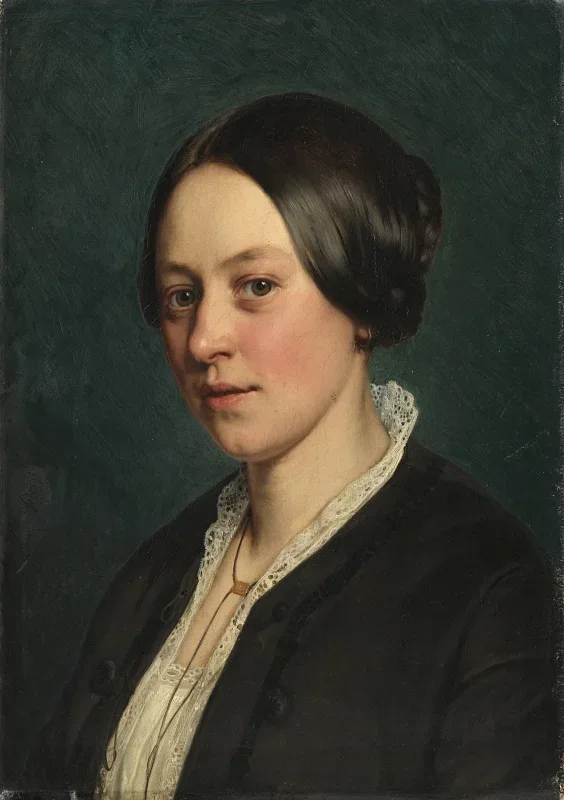 Jörgen Roed | Porträt von Frau Gad – 1835 | Gerahmter Kunstdruck | Goldenes Zeitalter Dänemark | formida