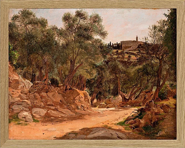 Jörgen Roed – Olivenhain aus Tivoli bei Rom 1839 | Giclée Kunstdruck gerahmt
