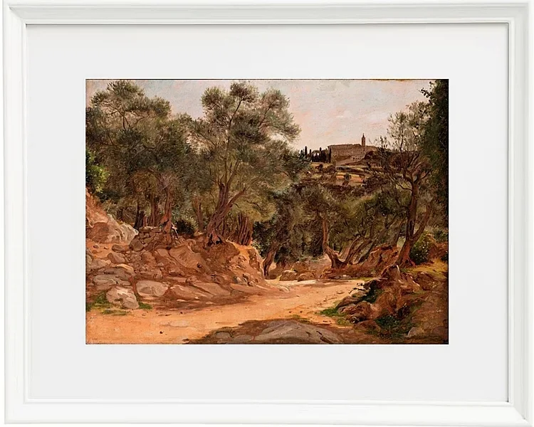 Jörgen Roed – Olivenhain aus Tivoli bei Rom 1839 | Giclée Kunstdruck gerahmt