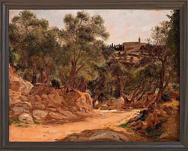 Jörgen Roed – Olivenhain aus Tivoli bei Rom 1839 | Giclée Kunstdruck gerahmt