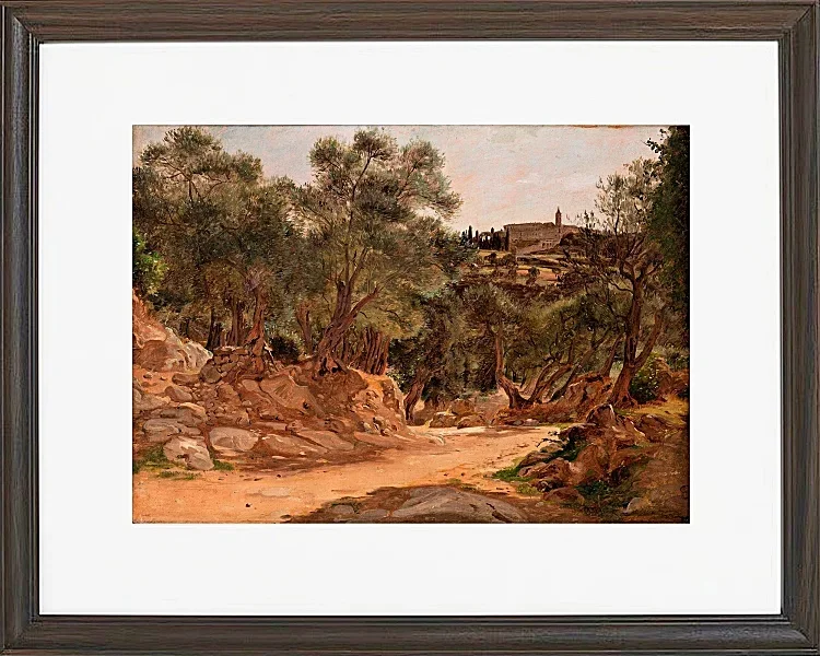 Jörgen Roed – Olivenhain aus Tivoli bei Rom 1839 | Giclée Kunstdruck gerahmt