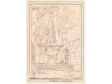 Jörgen Roed | Garten der Villa Borghese – 1836 | Gerahmter Kunstdruck | Goldenes Zeitalter Dänemark | formida