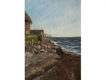 Jörgen Roed | Die Küste bei Hellebæk – 1850 | Gerahmter Kunstdruck | Goldenes Zeitalter Dänemark | formida