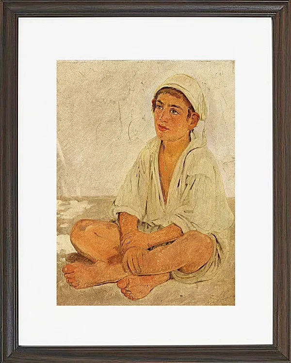Jörgen Roed – Sitzender neapolitanischer Junge 1838 | Giclée Kunstdruck gerahmt