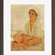 Jörgen Roed – Sitzender neapolitanischer Junge 1838 | Giclée Kunstdruck gerahmt