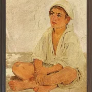 Jörgen Roed – Sitzender neapolitanischer Junge 1838 | Giclée Kunstdruck gerahmt
