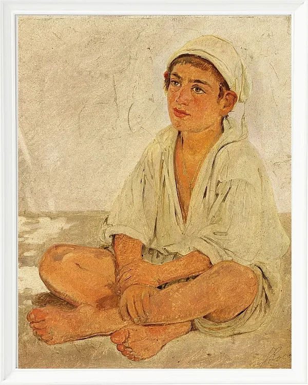 Jörgen Roed – Sitzender neapolitanischer Junge 1838 | Giclée Kunstdruck gerahmt