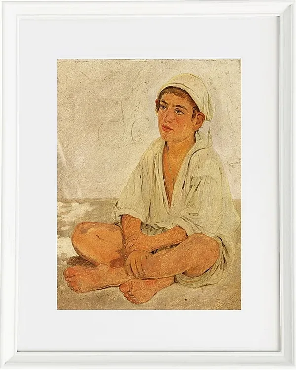 Jörgen Roed – Sitzender neapolitanischer Junge 1838 | Giclée Kunstdruck gerahmt