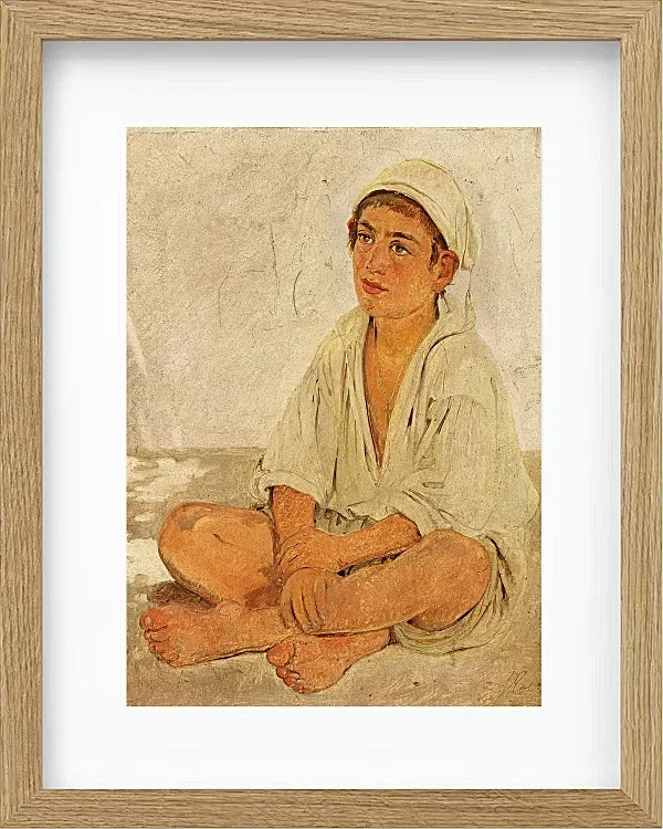 Jörgen Roed – Sitzender neapolitanischer Junge 1838 | Giclée Kunstdruck gerahmt