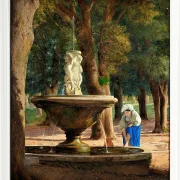 Jörgen Roed – Szene aus dem Garten der Villa Borghese in Rom 1839 | Giclée Kunstdruck gerahmt