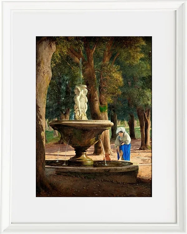 Jörgen Roed – Szene aus dem Garten der Villa Borghese in Rom 1839 | Giclée Kunstdruck gerahmt