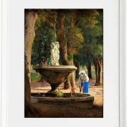 Jörgen Roed – Szene aus dem Garten der Villa Borghese in Rom 1839 | Giclée Kunstdruck gerahmt