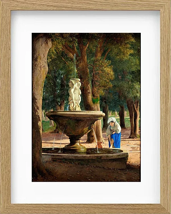 Jörgen Roed – Szene aus dem Garten der Villa Borghese in Rom 1839 | Giclée Kunstdruck gerahmt