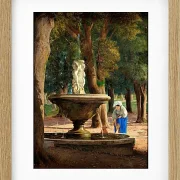Jörgen Roed – Szene aus dem Garten der Villa Borghese in Rom 1839 | Giclée Kunstdruck gerahmt