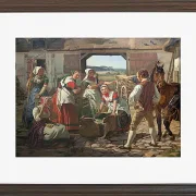 Jörgen Roed – Zeeländische Mädchen an einem Brunnen 1850 | Giclée Kunstdruck gerahmt