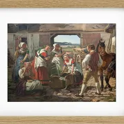 Jörgen Roed – Zeeländische Mädchen an einem Brunnen 1850 | Giclée Kunstdruck gerahmt