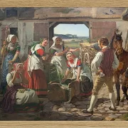 Jörgen Roed – Zeeländische Mädchen an einem Brunnen 1850 | Giclée Kunstdruck gerahmt