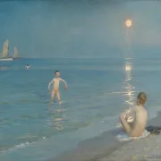 Jungen baden bei Skagen. Sommerabend - 1899