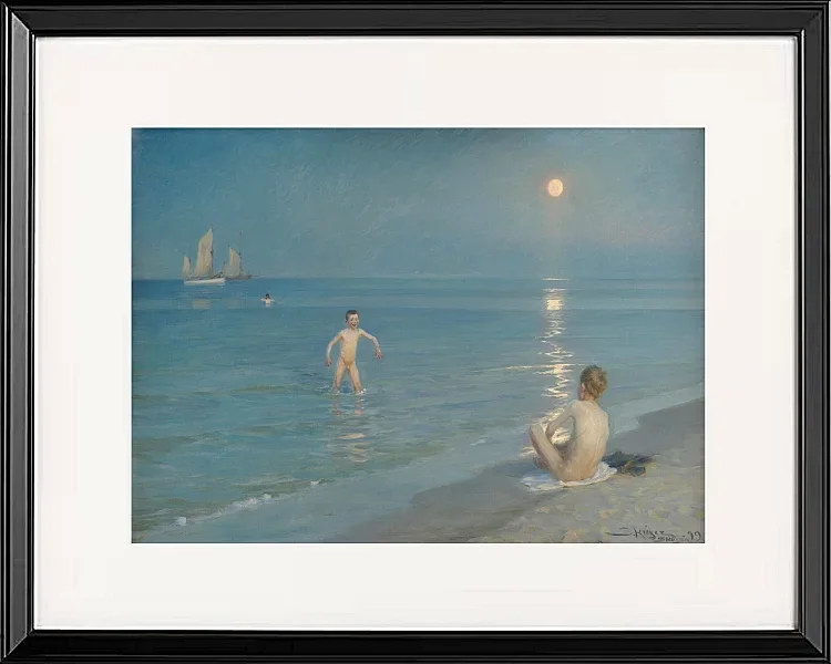 Jungen baden bei Skagen. Sommerabend - 1899