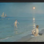 Jungen baden bei Skagen. Sommerabend - 1899