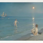 Jungen baden bei Skagen. Sommerabend - 1899