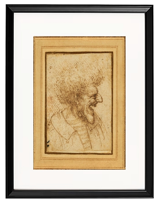 Karikatur eines Mannes mit buschigem Haar – 1495