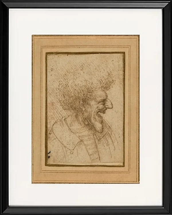 Karikatur eines Mannes mit buschigem Haar – 1495