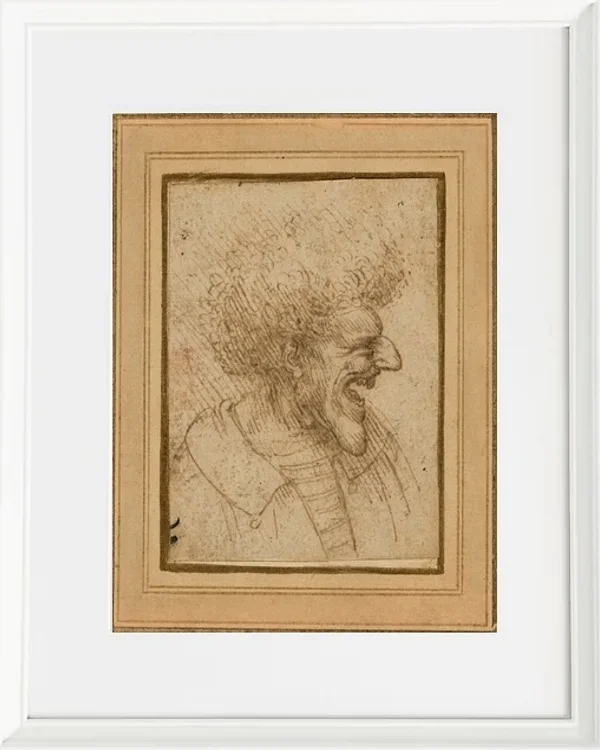 Karikatur eines Mannes mit buschigem Haar – 1495