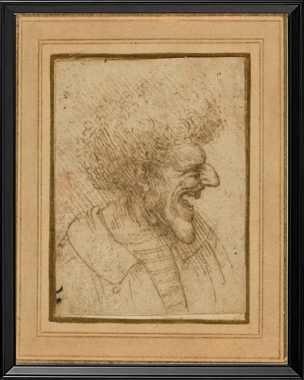 Karikatur eines Mannes mit buschigem Haar – 1495