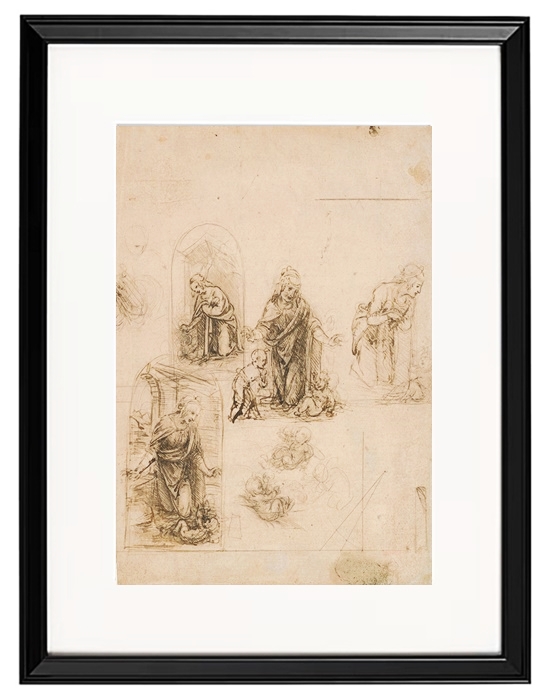 Kompositionsskizzen für die das Christkind anbetende Jungfrau – 1480